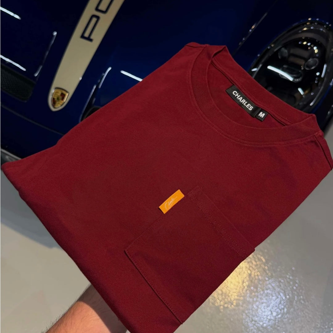 STUDIO BY CHARLES LONG SLEEVE BURGUNDY