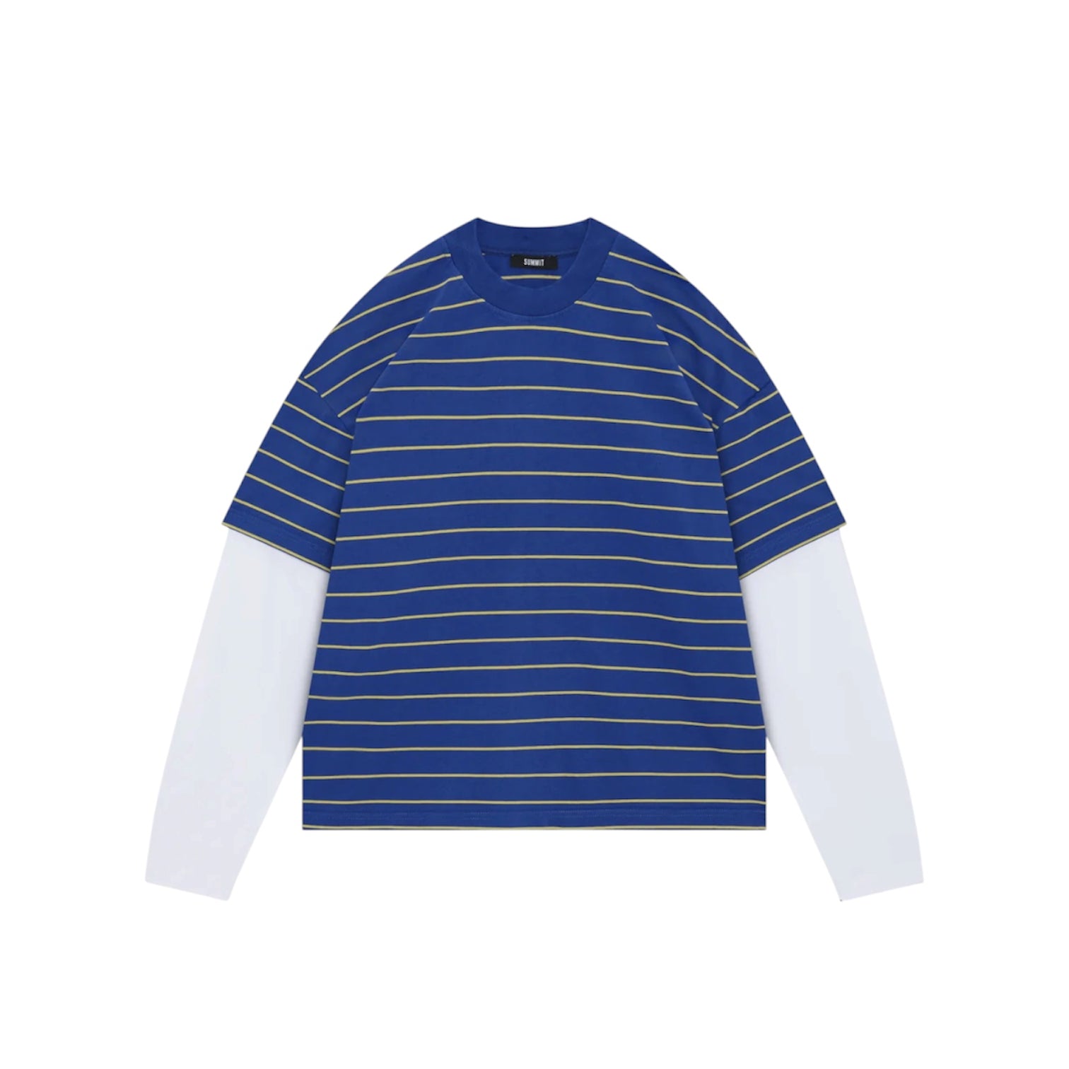 SUMMIT DOUBLE LAYERED LONG SLEEVE T SHIRT BLUE STRIPE