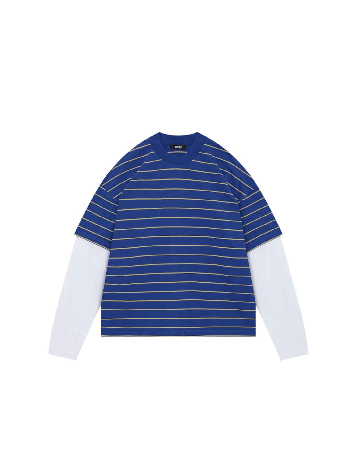 SUMMIT DOUBLE LAYERED LONG SLEEVE T SHIRT BLUE STRIPE