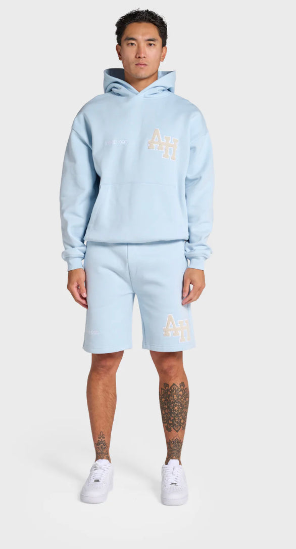 Annie Hood College Logo Baby Blue Pullover