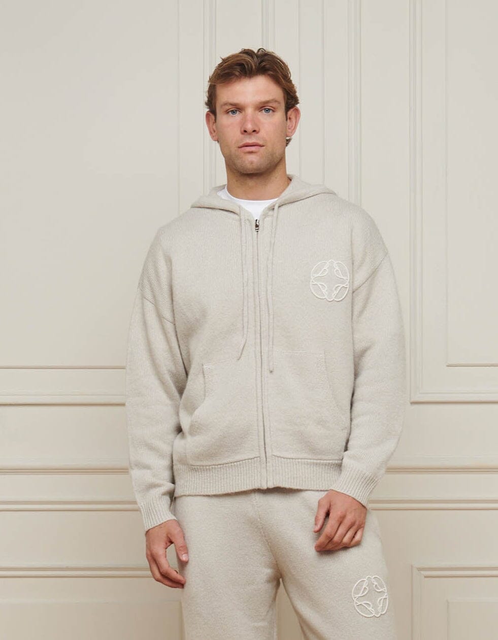 Belier Grey Mohair Knit Hoodie