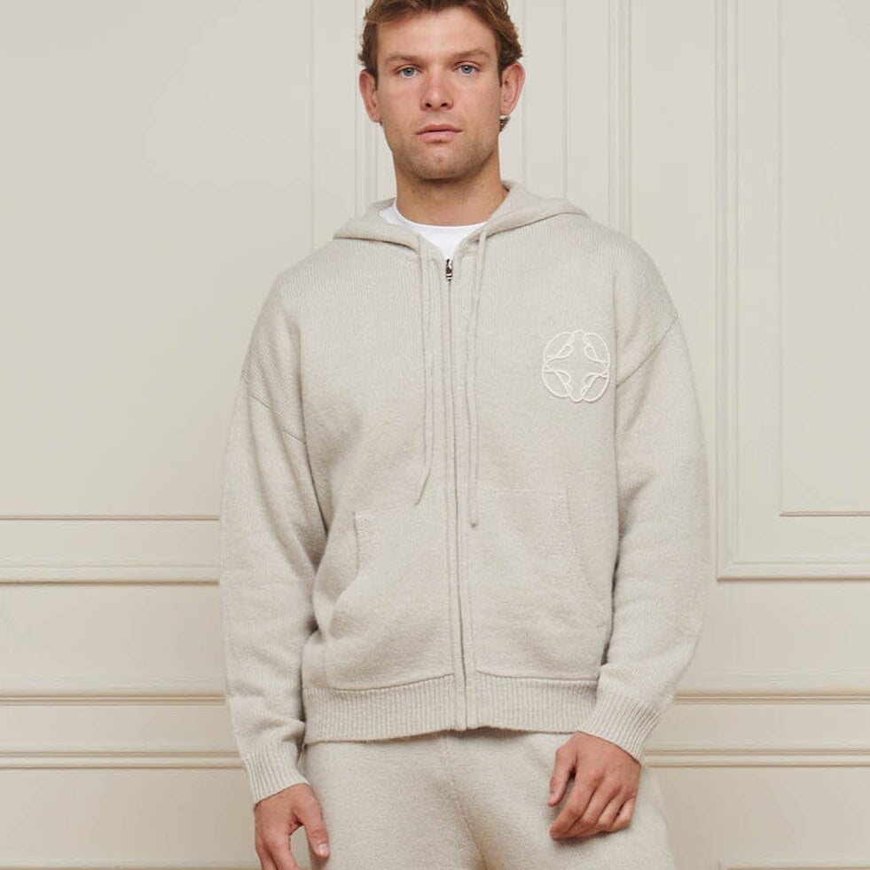 Belier Grey Mohair Knit Hoodie
