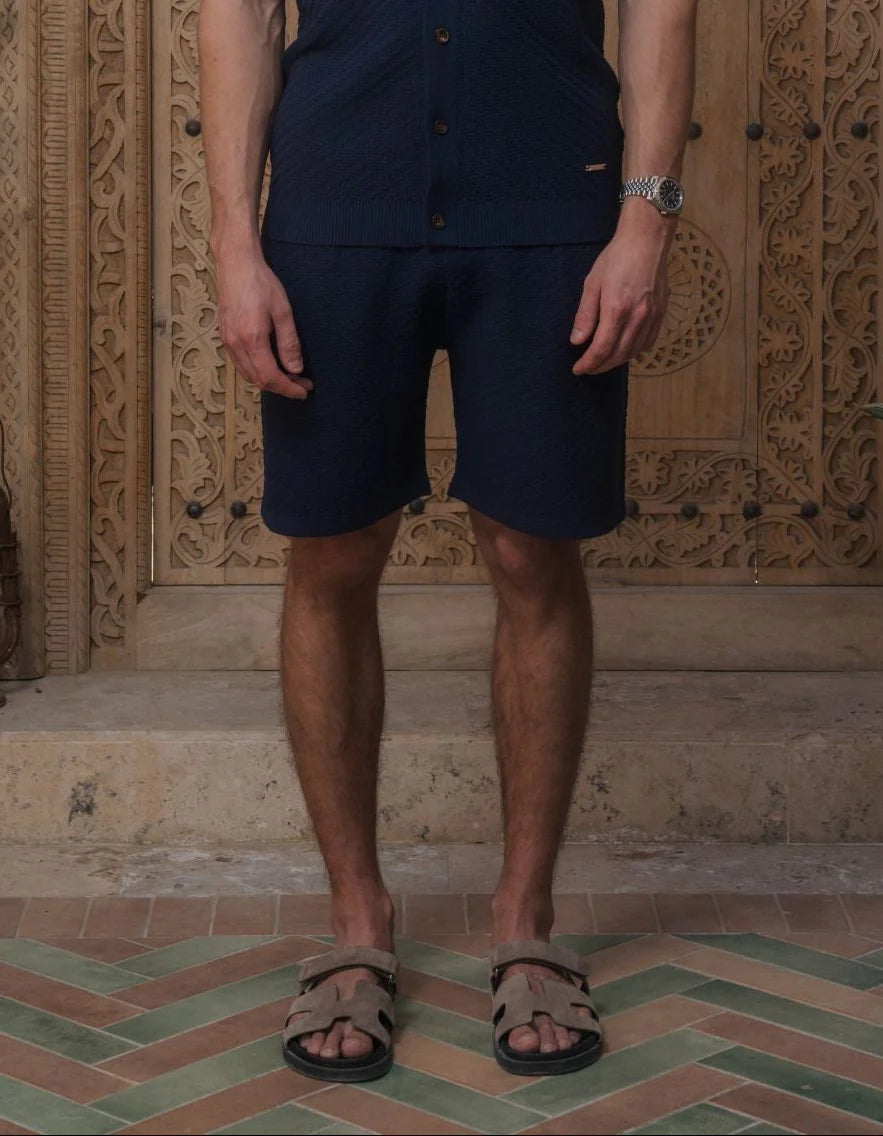 Belier Alfonso Navy Knit Shorts