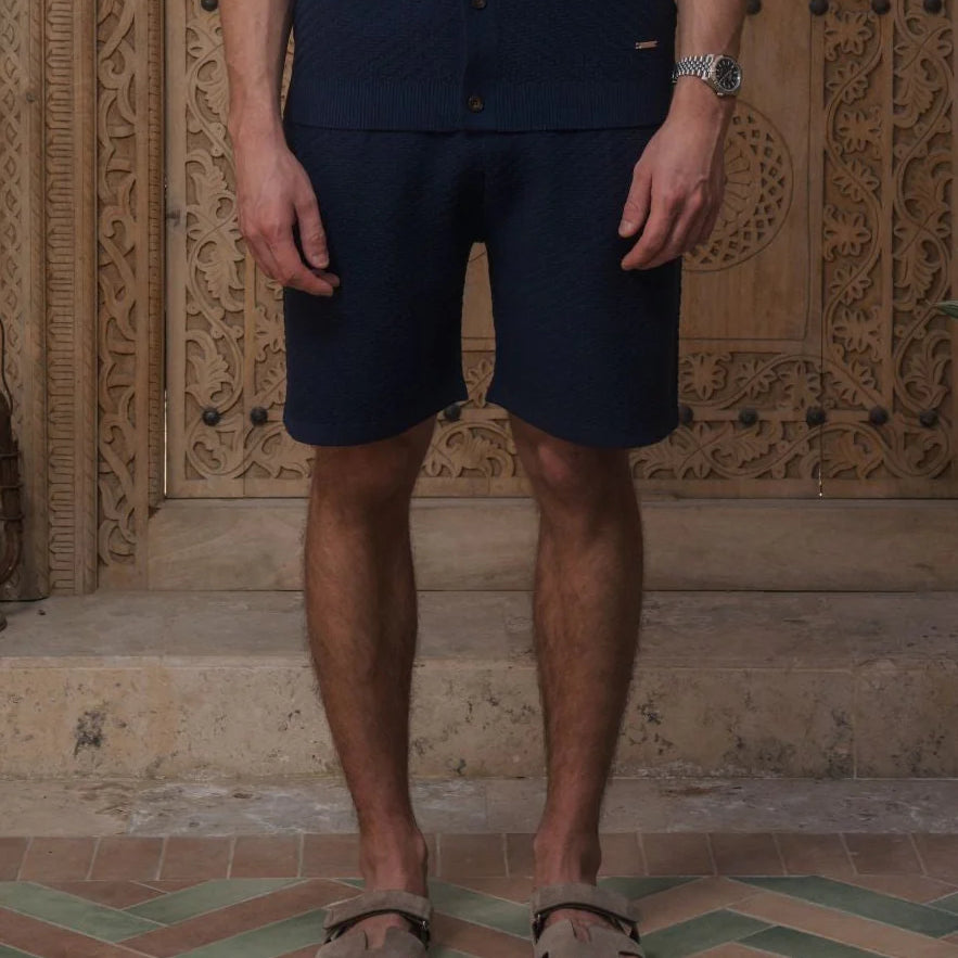 Belier Alfonso Navy Knit Shorts
