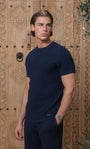 Belier Alfonso Navy Knit T Shirt