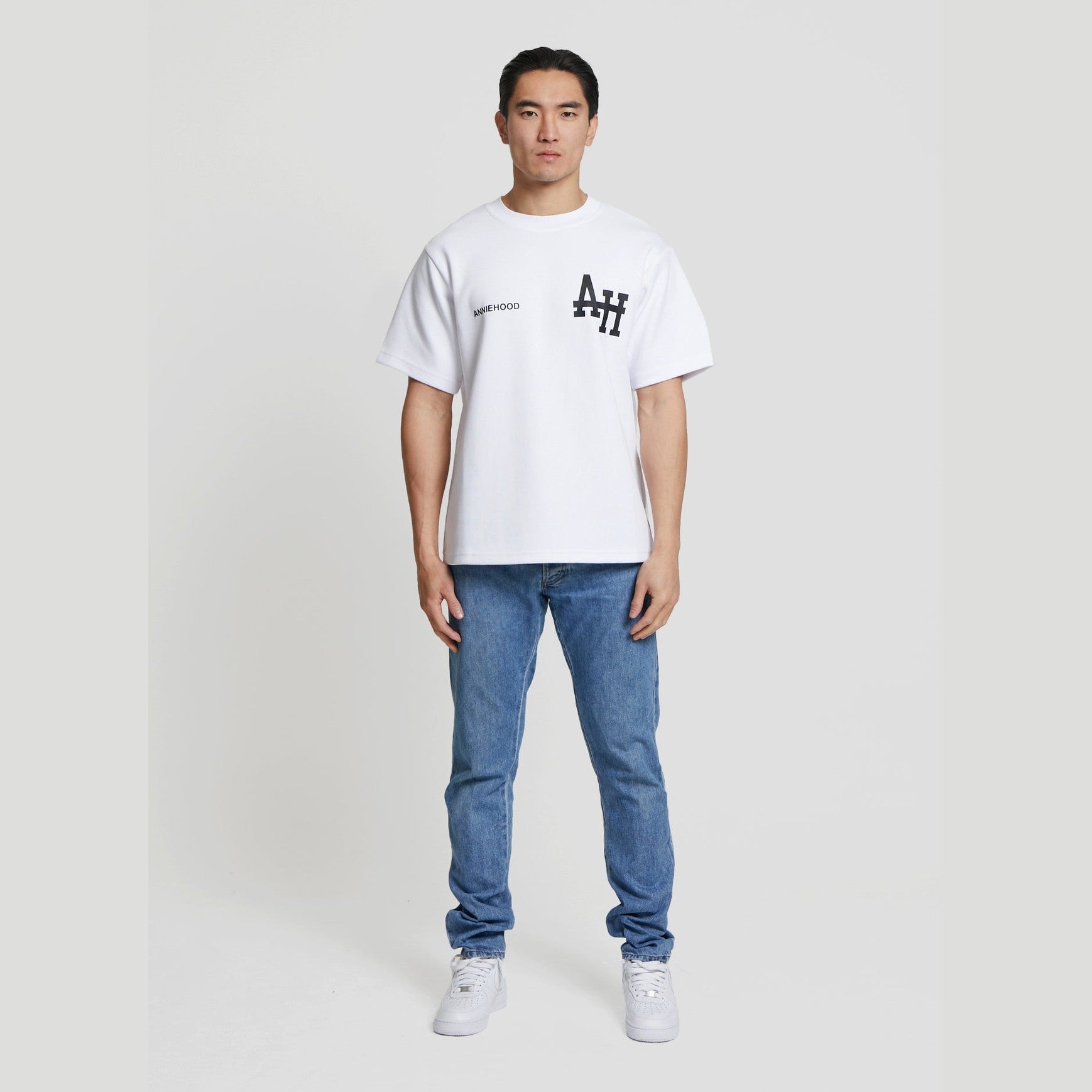 Annie Hood College T Shirt (White/Black)