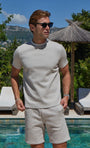 BELIER EDWIN TEXTURED T SHIRT MUSHROOM