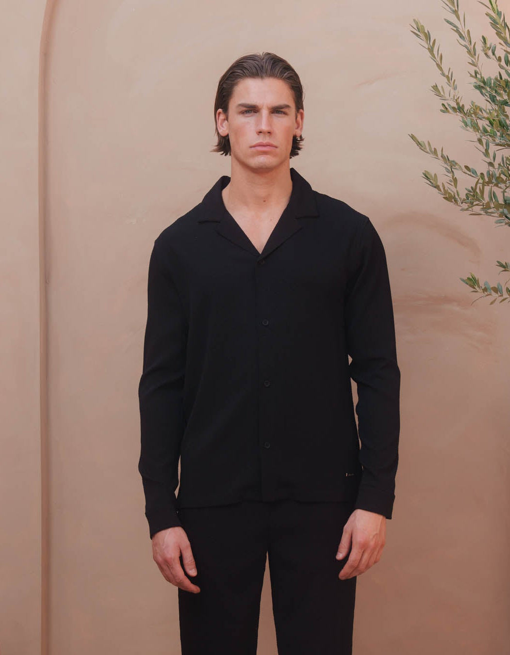Belier Hassan Seersucker L/S Shirt - Black