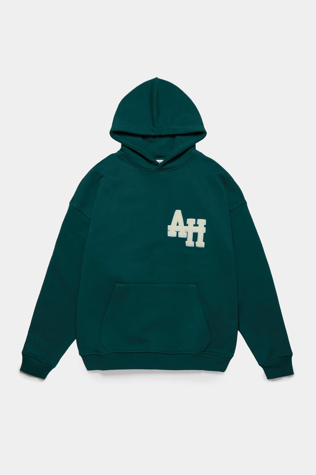 Annie Hood College Logo Hoody Forest Green