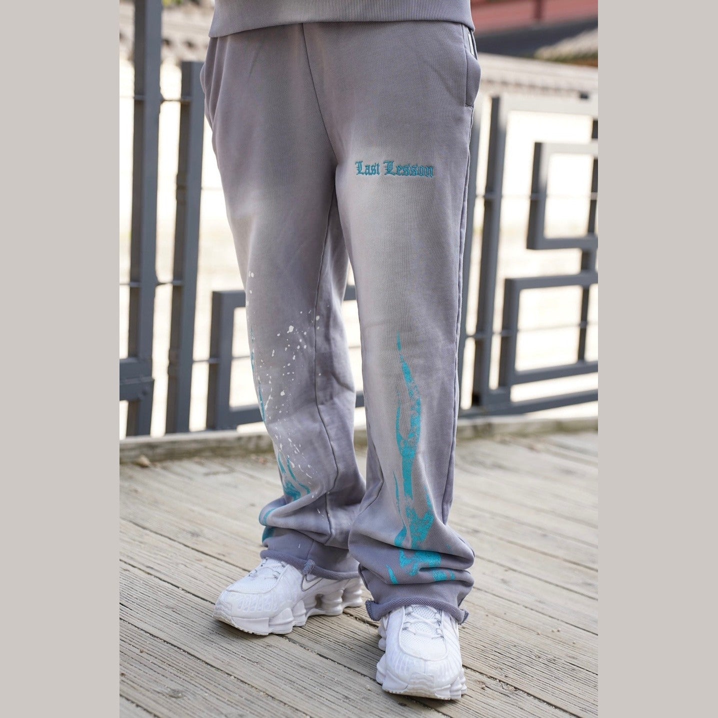 Last Lesson Flame Joggers Grey