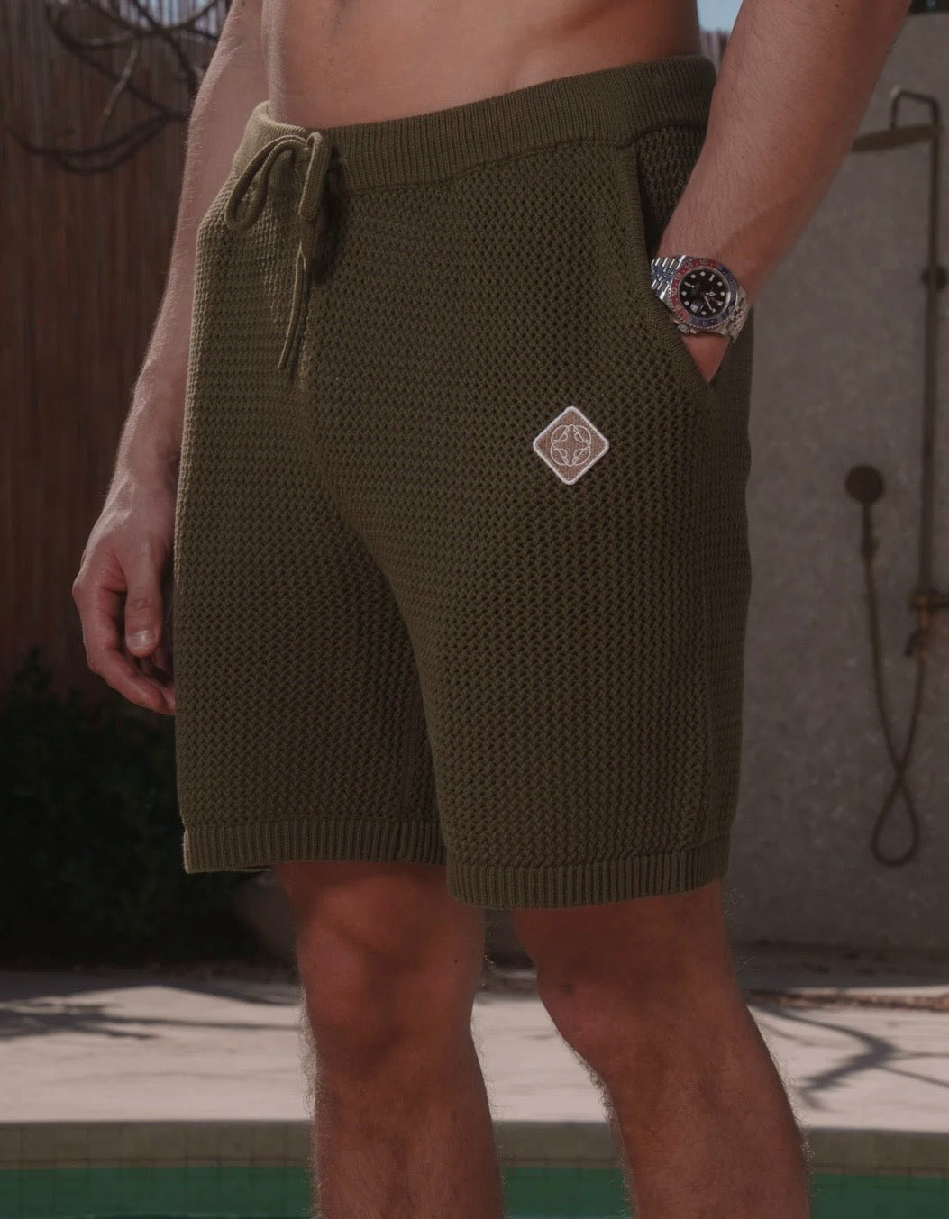 Belier Leon Crochet Short Olive