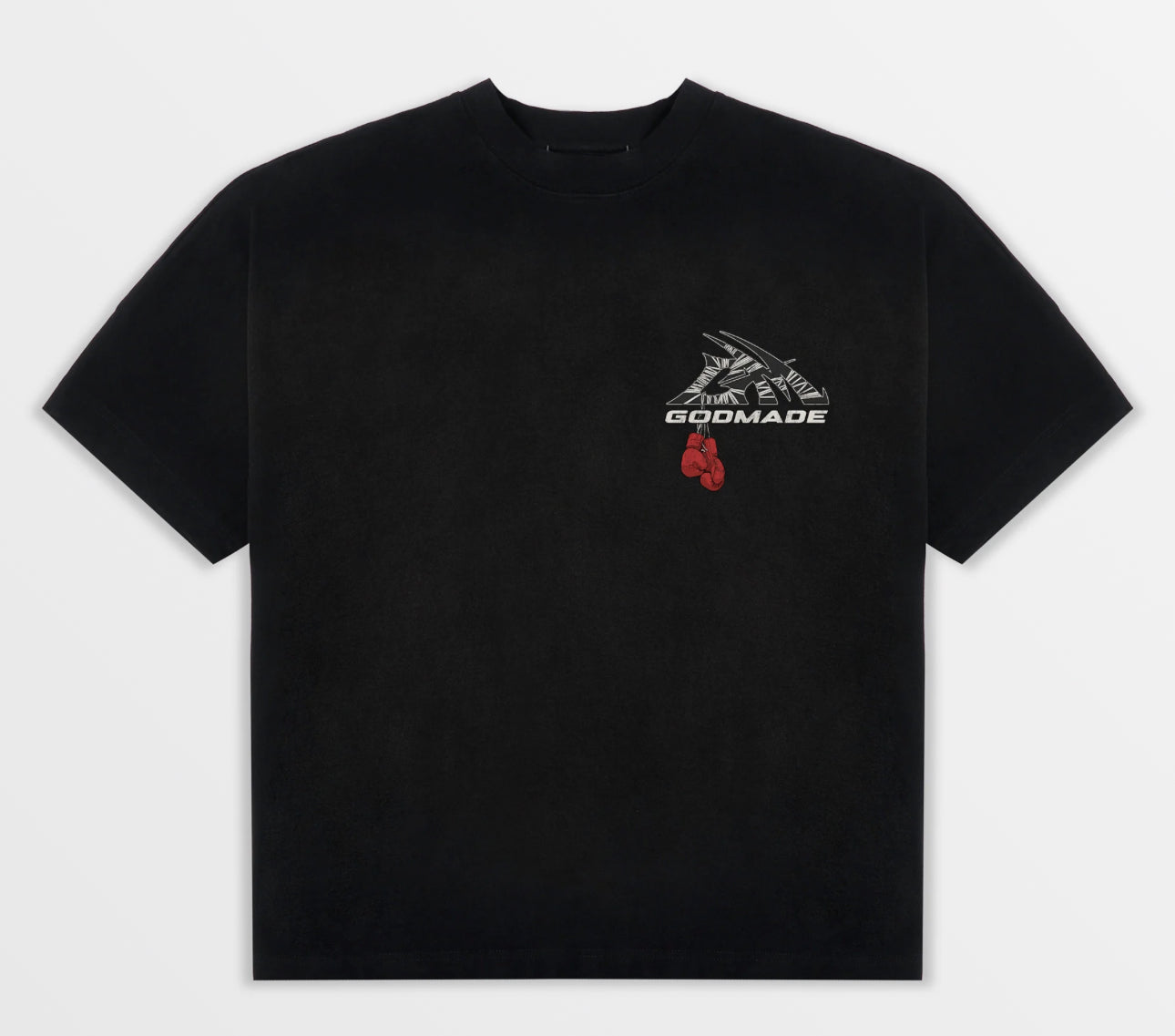 GODMADE WRAPPED LOGO - WASHED BLACK T-SHIRT