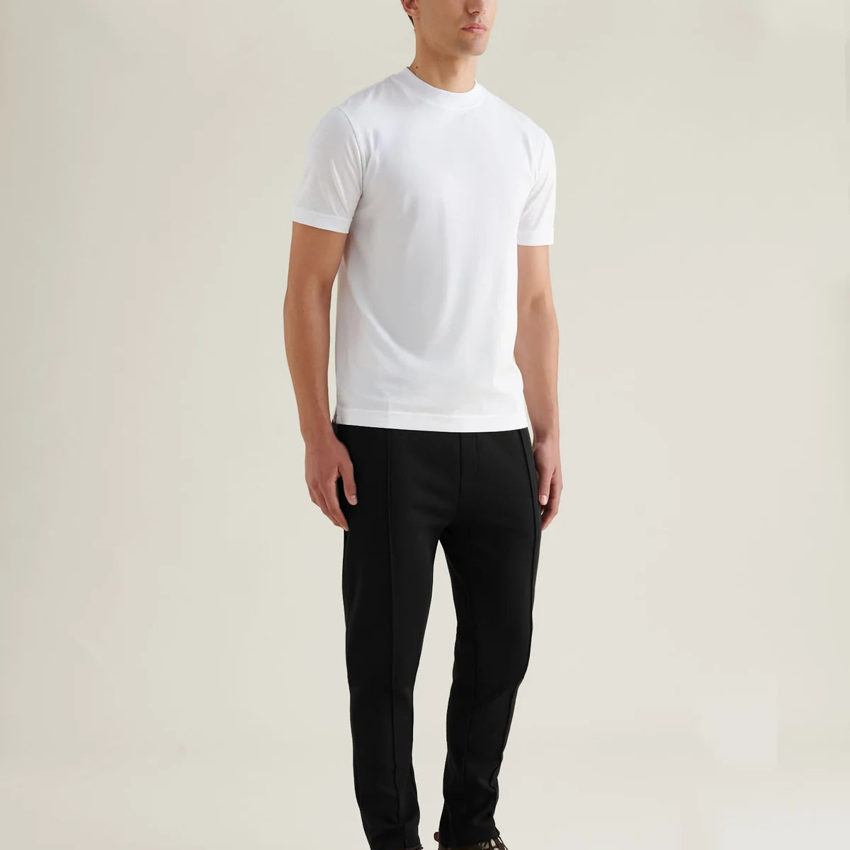 PECKHAM RYE RIVER JERSEY INTERLOCK TROUSER IN BLACK