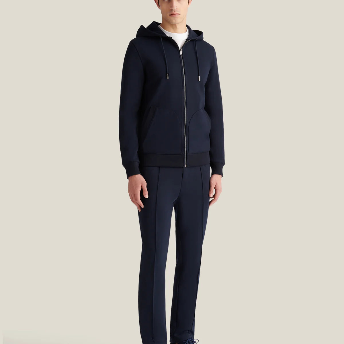 PECKHAM RYE Riva Zip Hooded Jacket in Navy