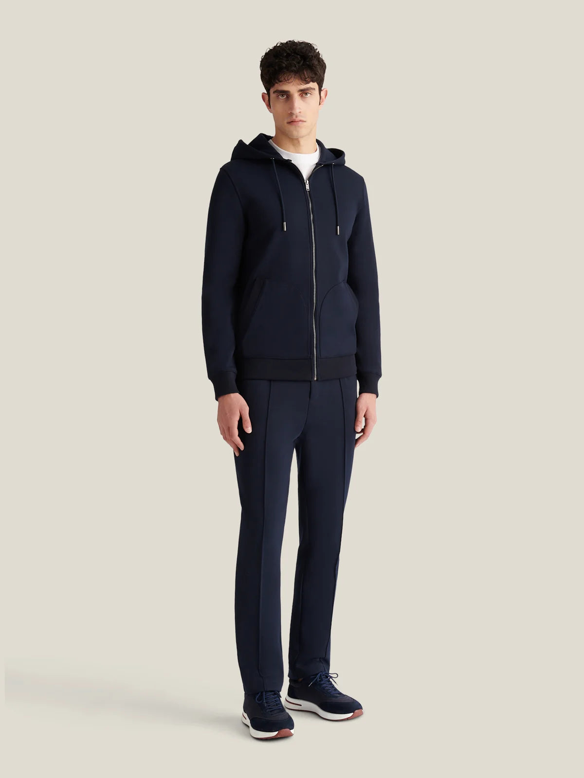 PECKHAM RYE Riva Zip Hooded Jacket in Navy