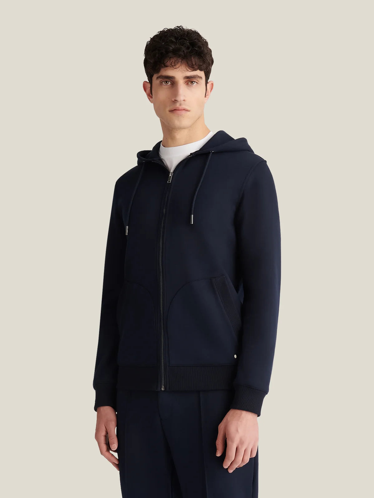 PECKHAM RYE Riva Zip Hooded Jacket in Navy