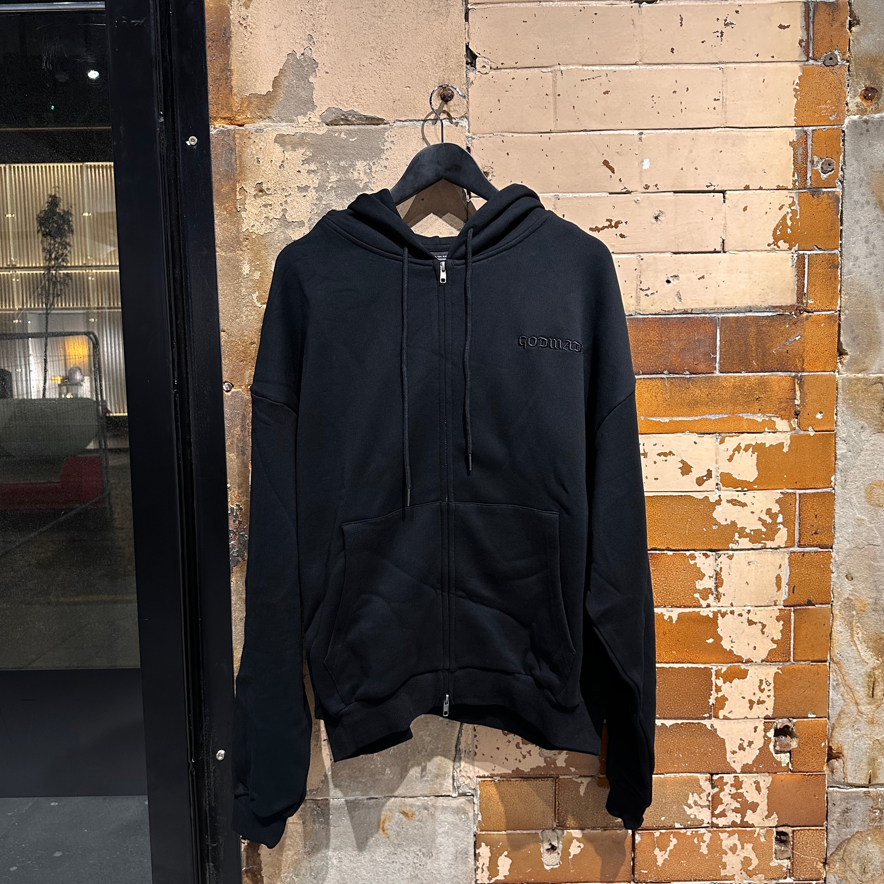 GODMADE SIGNATURE ZIP HOODIE -  ONYX BLACK