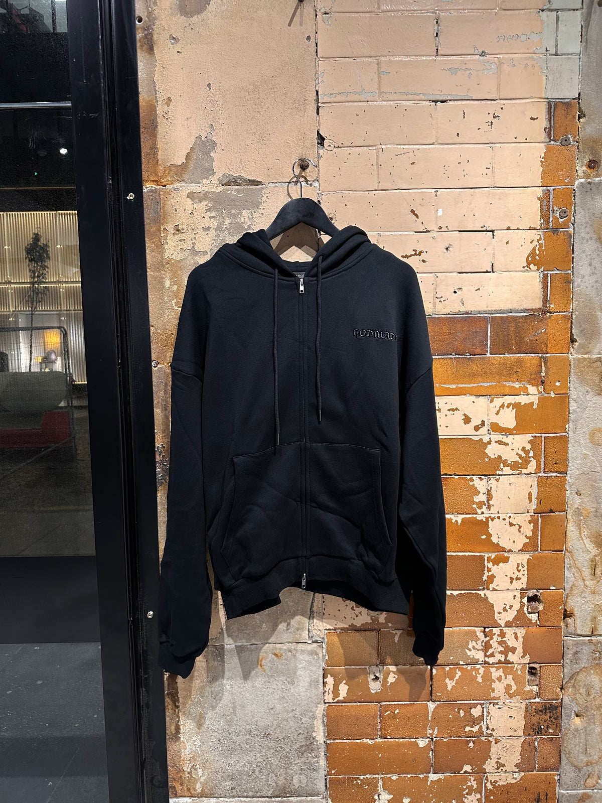 GODMADE SIGNATURE ZIP HOODIE -  ONYX BLACK
