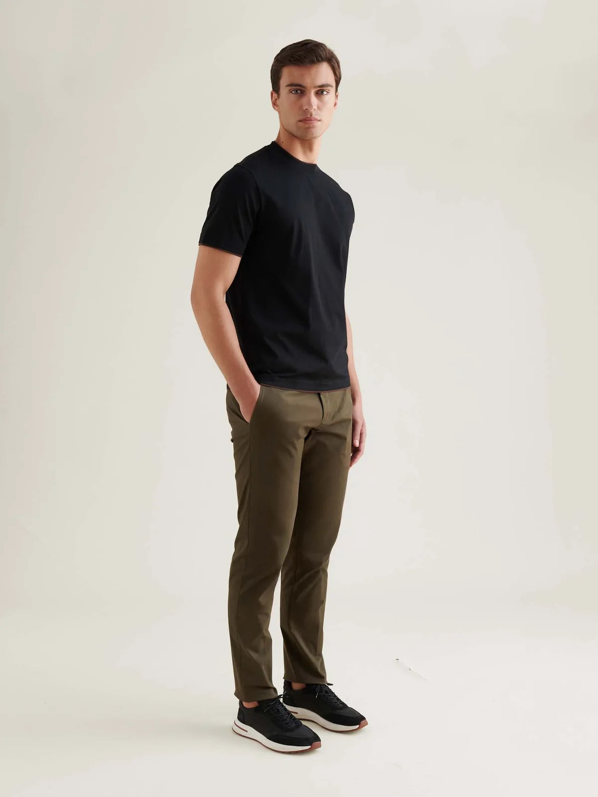 PECKHAM RYE Burlington Double Layer T-Shirt in Black