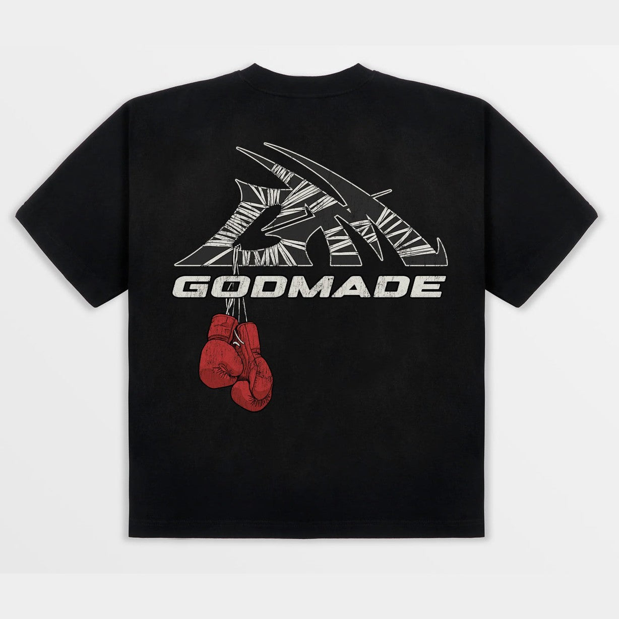 Godmade Wrapped Logo - Washed Black T-shirt, alternate view 2