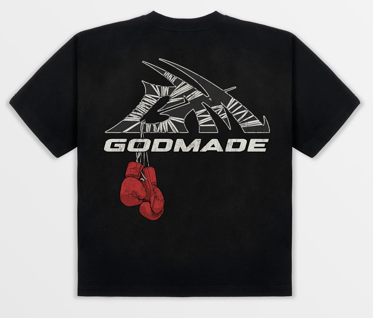 GODMADE WRAPPED LOGO - WASHED BLACK T-SHIRT