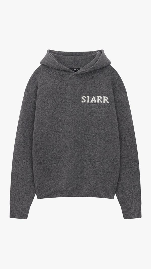 Siarr Charcoal Knit Hoodie
