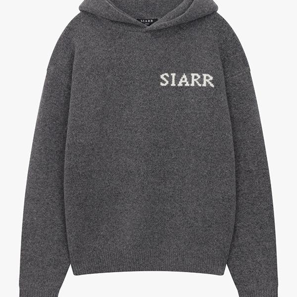 Siarr Charcoal Knit Hoodie