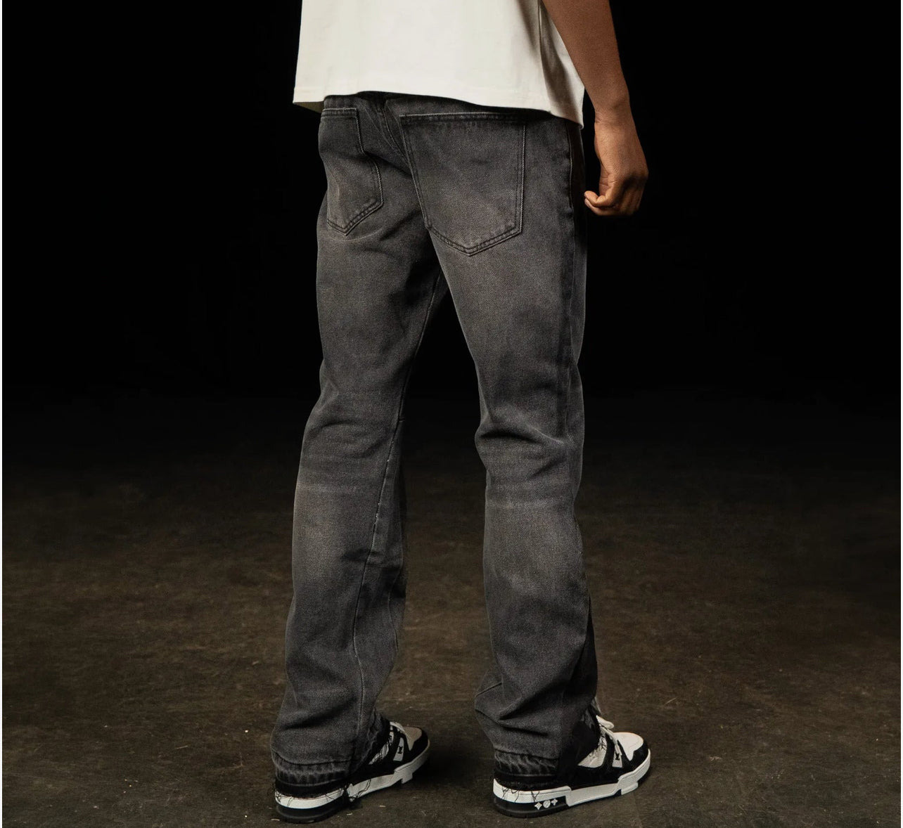 Siarr Flared Jeans Washed Black