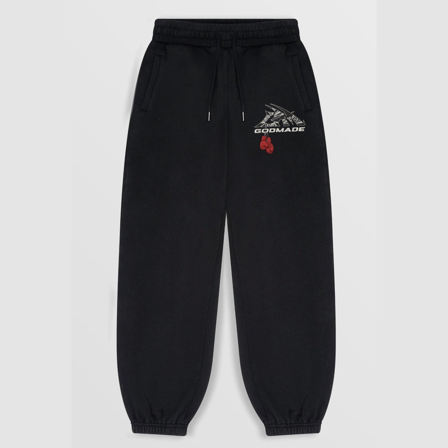 Godmade Wrapped Logo Sweatpants Washed Black