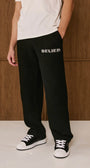 Belier Intarsia Knit Sweatpants Black
