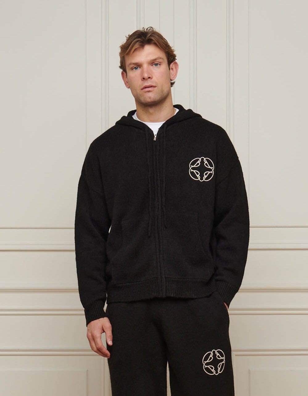 Belier Black Mohair Knit Hoodie