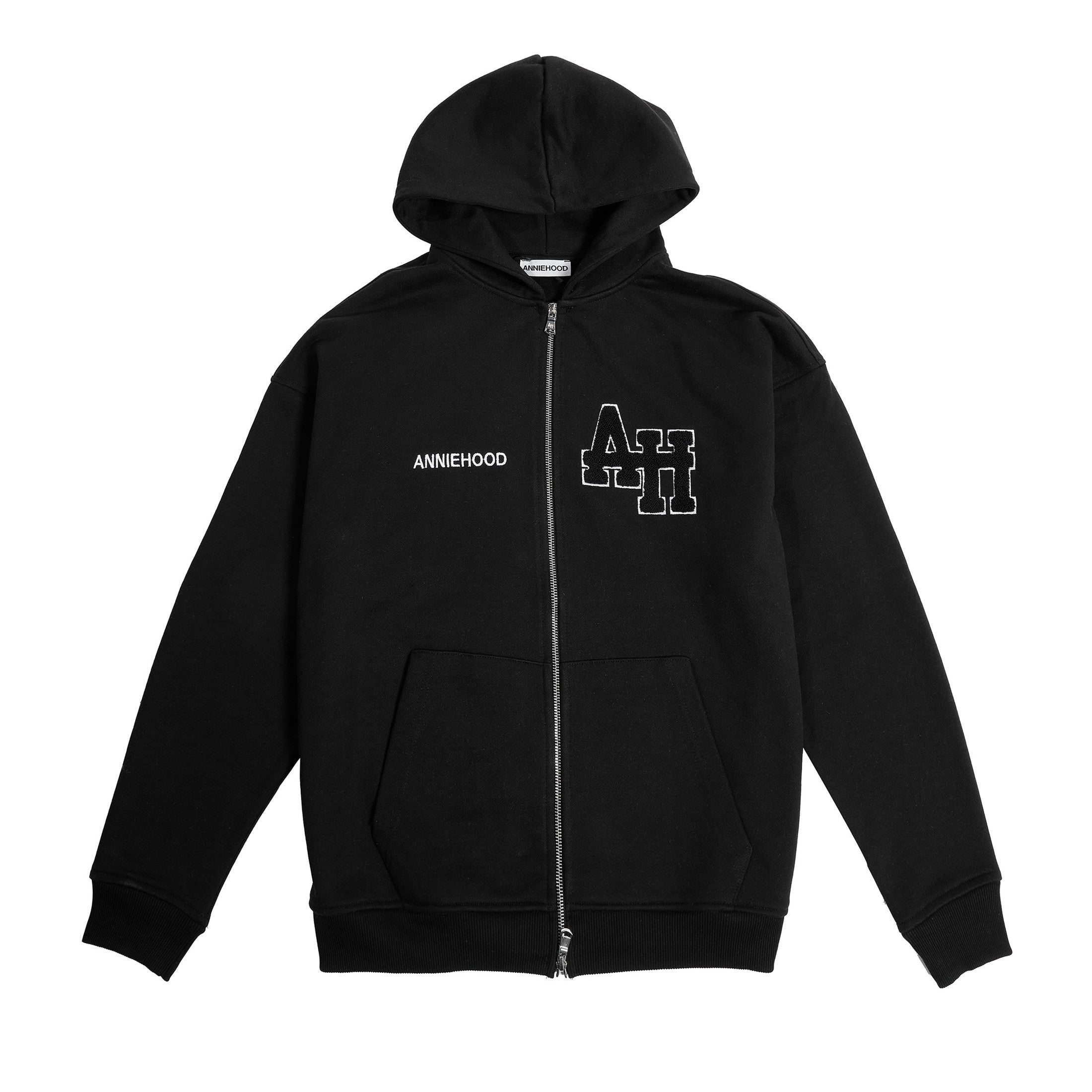 Annie Hood College Zip Up Hoodie ‘Black/White’
