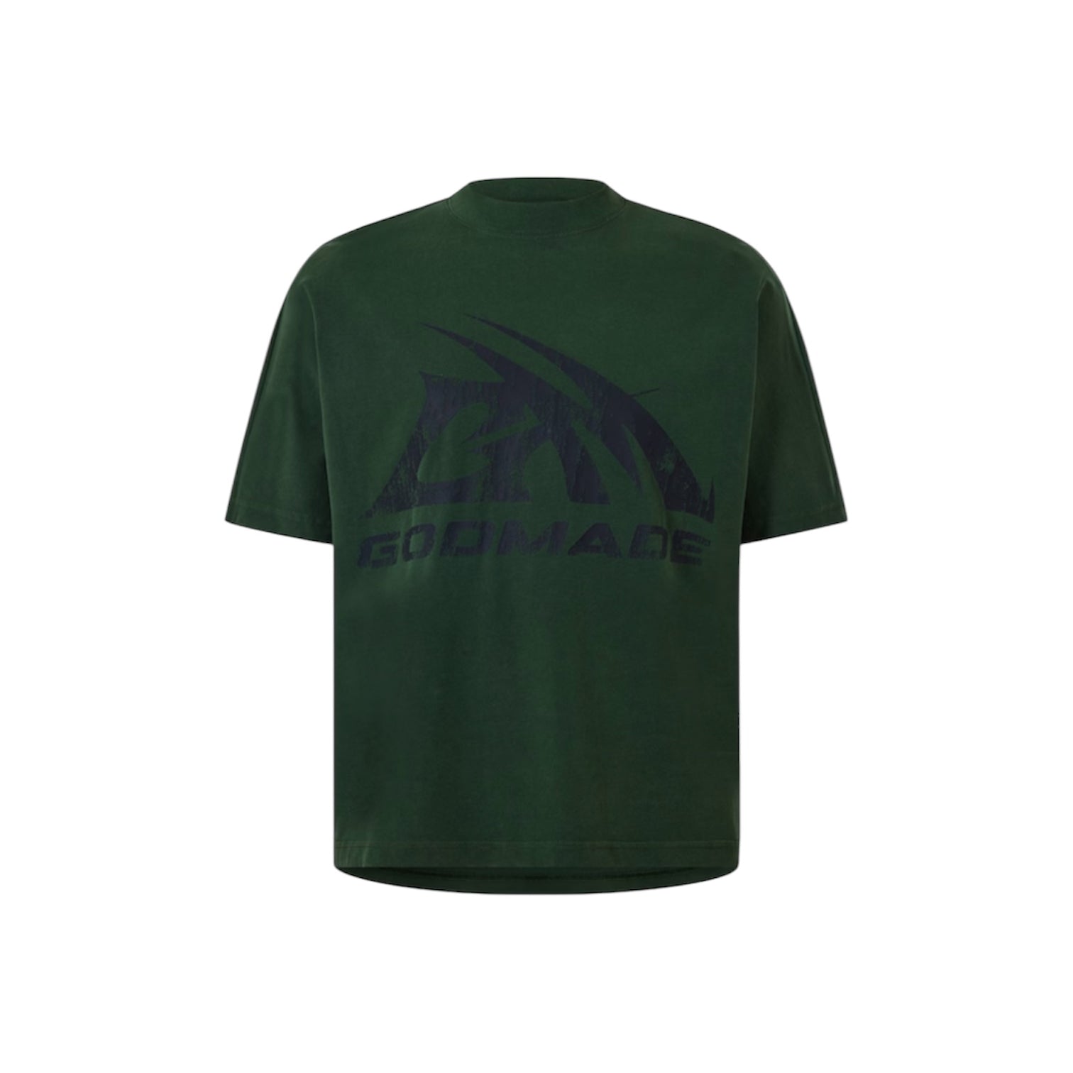 GODMADE LOGO WASHED GREEN TEE