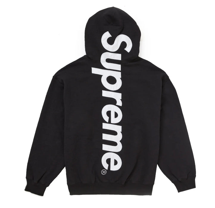 Supreme Satin Applique Hooded Sweatshirt ‘Black’