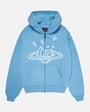 BROKEN PLANET ZIP-UP HOODIE - BABY BLUE