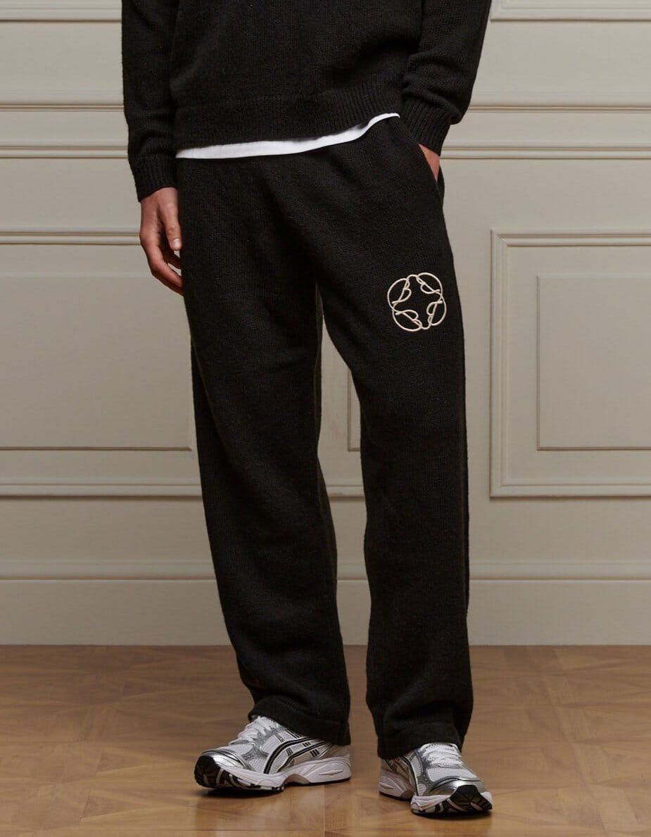 Belier Black Mohair Knit Sweatpants