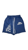 Godmade Logo Washed Blue Shorts