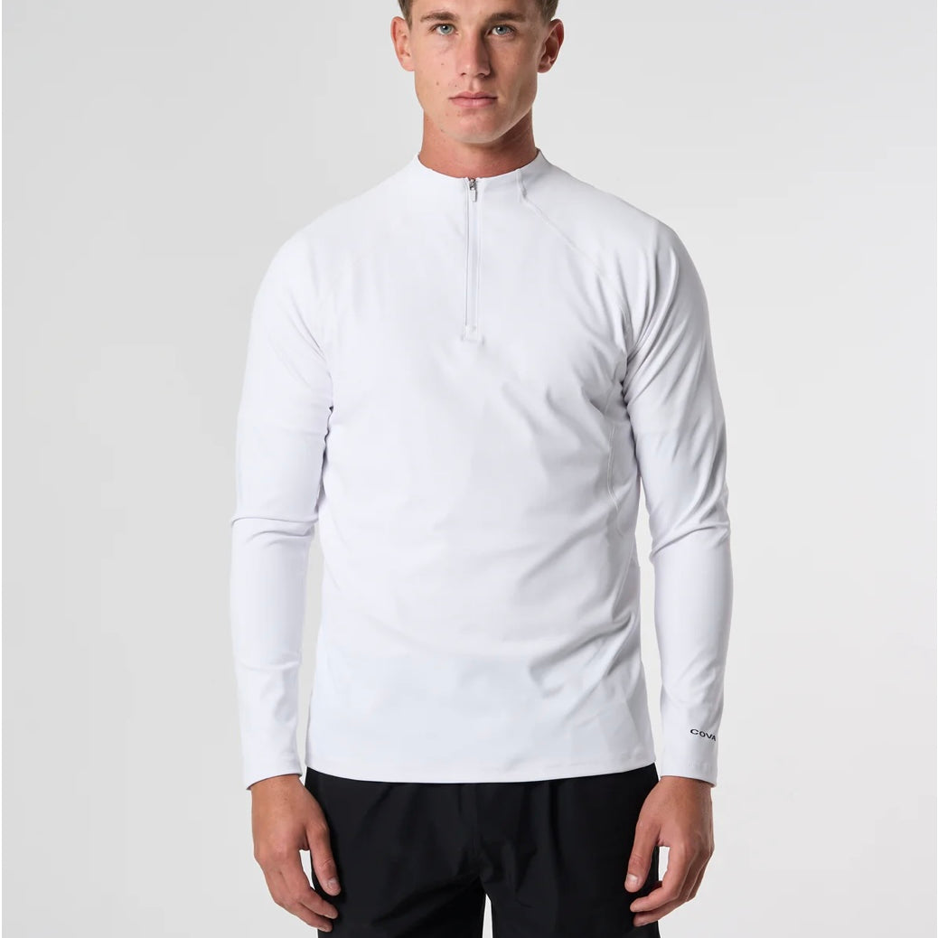 COVA DAILY WHITE 1/4 ZIP