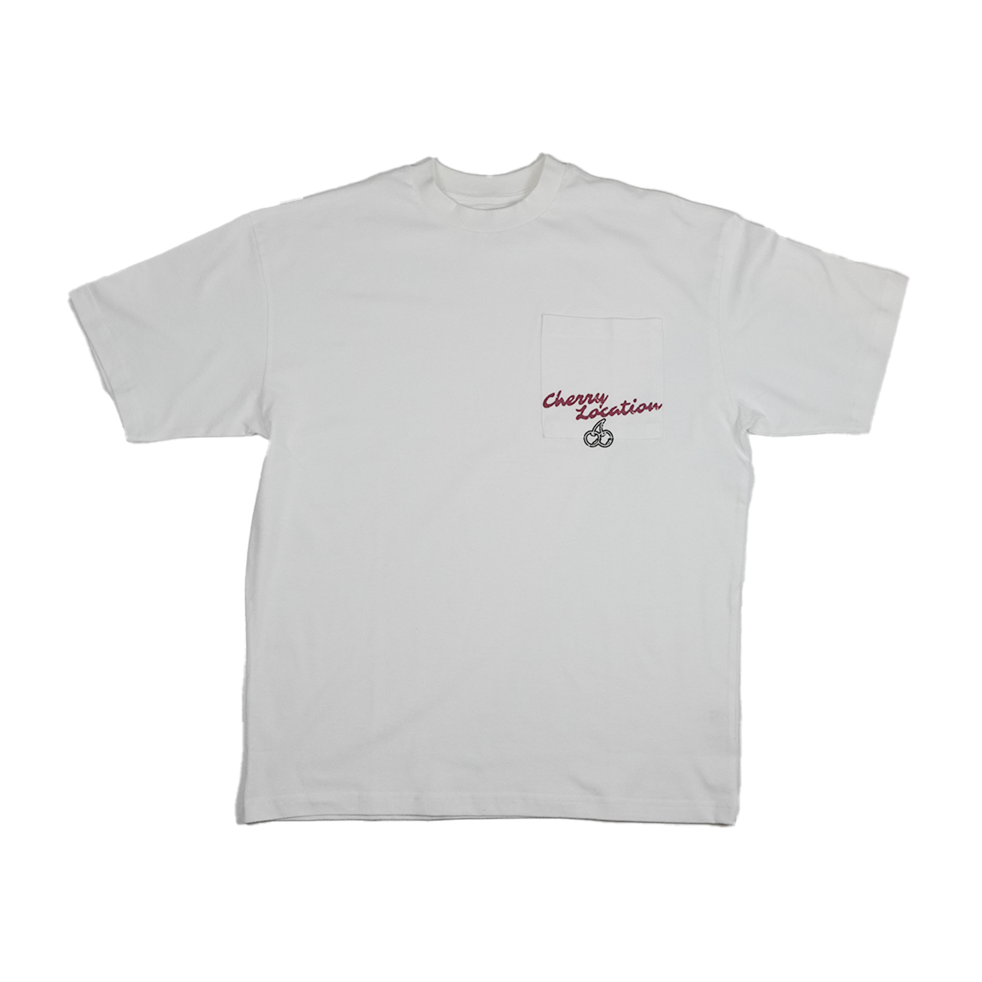 Cherry Location White Pocket T Shirt