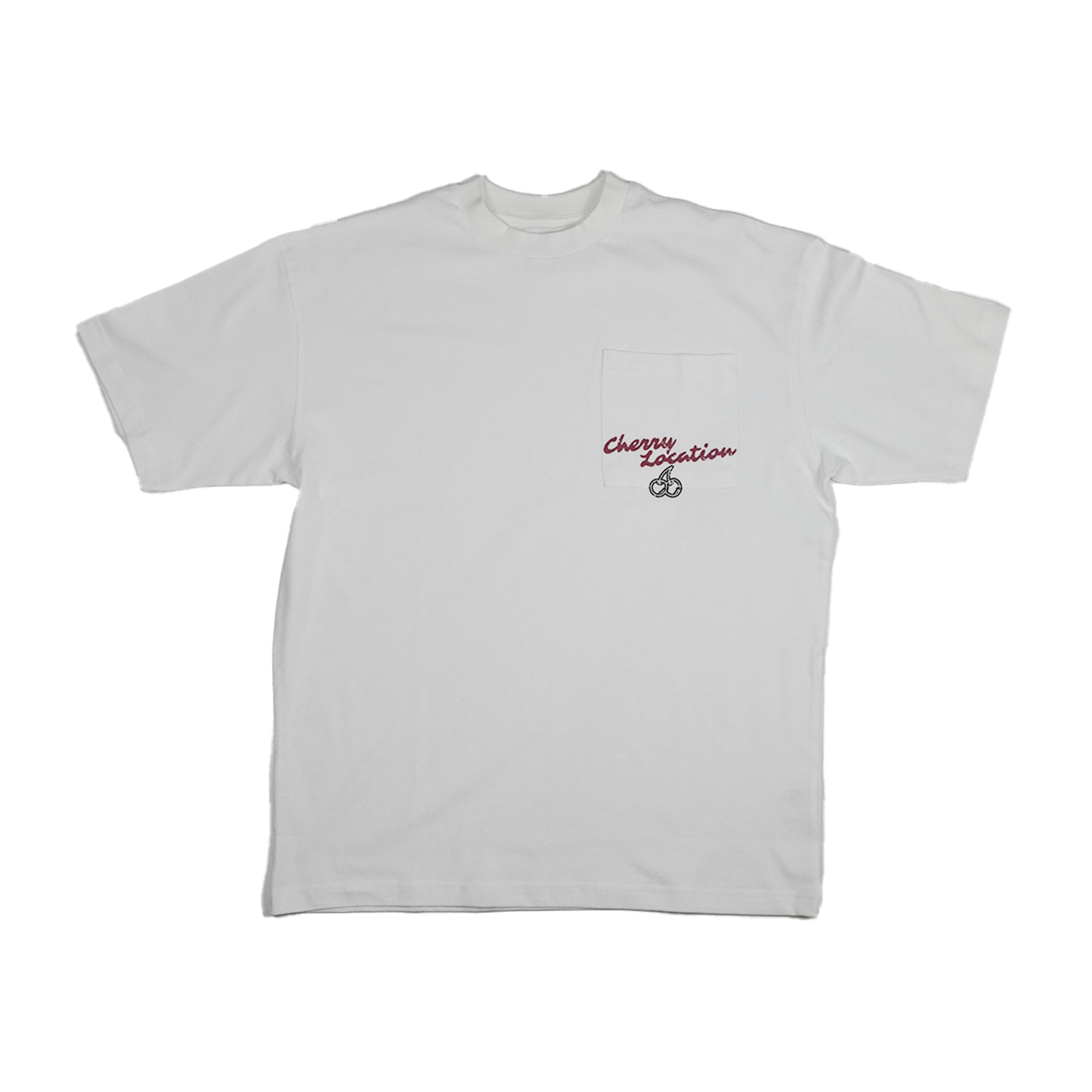 Cherry Location White Pocket T Shirt
