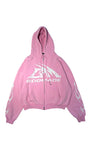 GODMADE LOGO WASHED PINK ZIP HOODIE