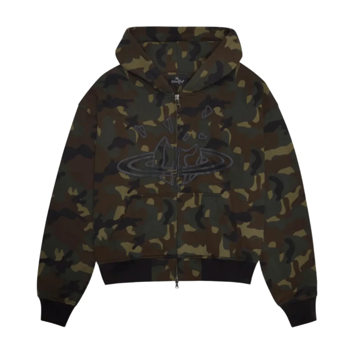 Broken Planet Zip Up Hoodie ‘Camo Green’