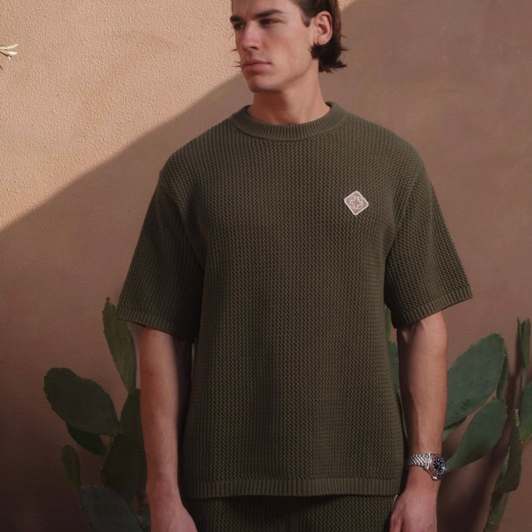 BELIER LEON CROCHET T SHIRT OLIVE