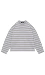 SUMMIT HEAVYWEIGHT LONG SLEEVE T SHIRT GREY / WHITE STRIPE