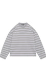 SUMMIT HEAVYWEIGHT LONG SLEEVE T SHIRT GREY / WHITE STRIPE