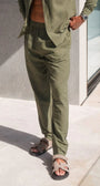 Belier Linen Trousers Olive