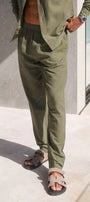 Belier Linen Trousers Olive