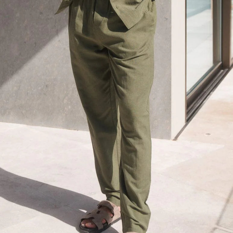 Belier Linen Trousers Olive