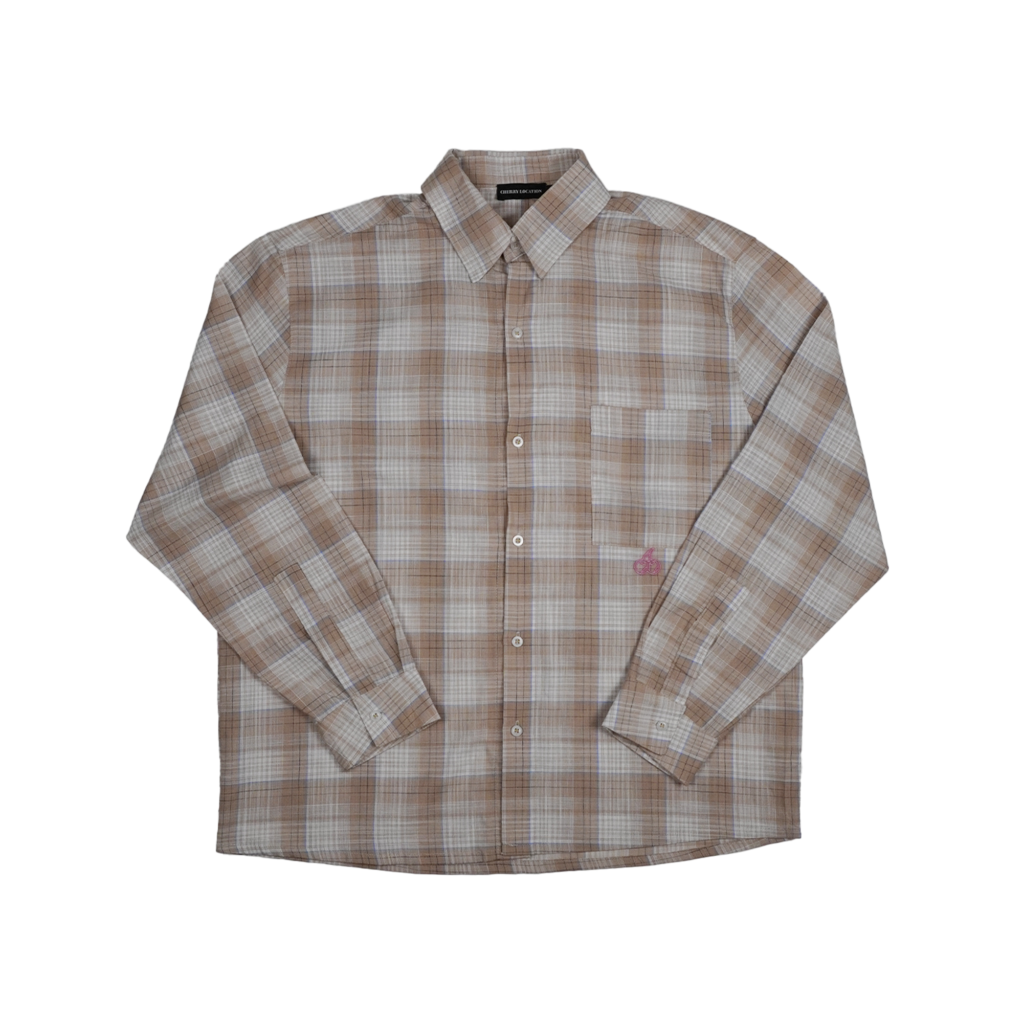 Cherry Location Flannel Shirt Brown