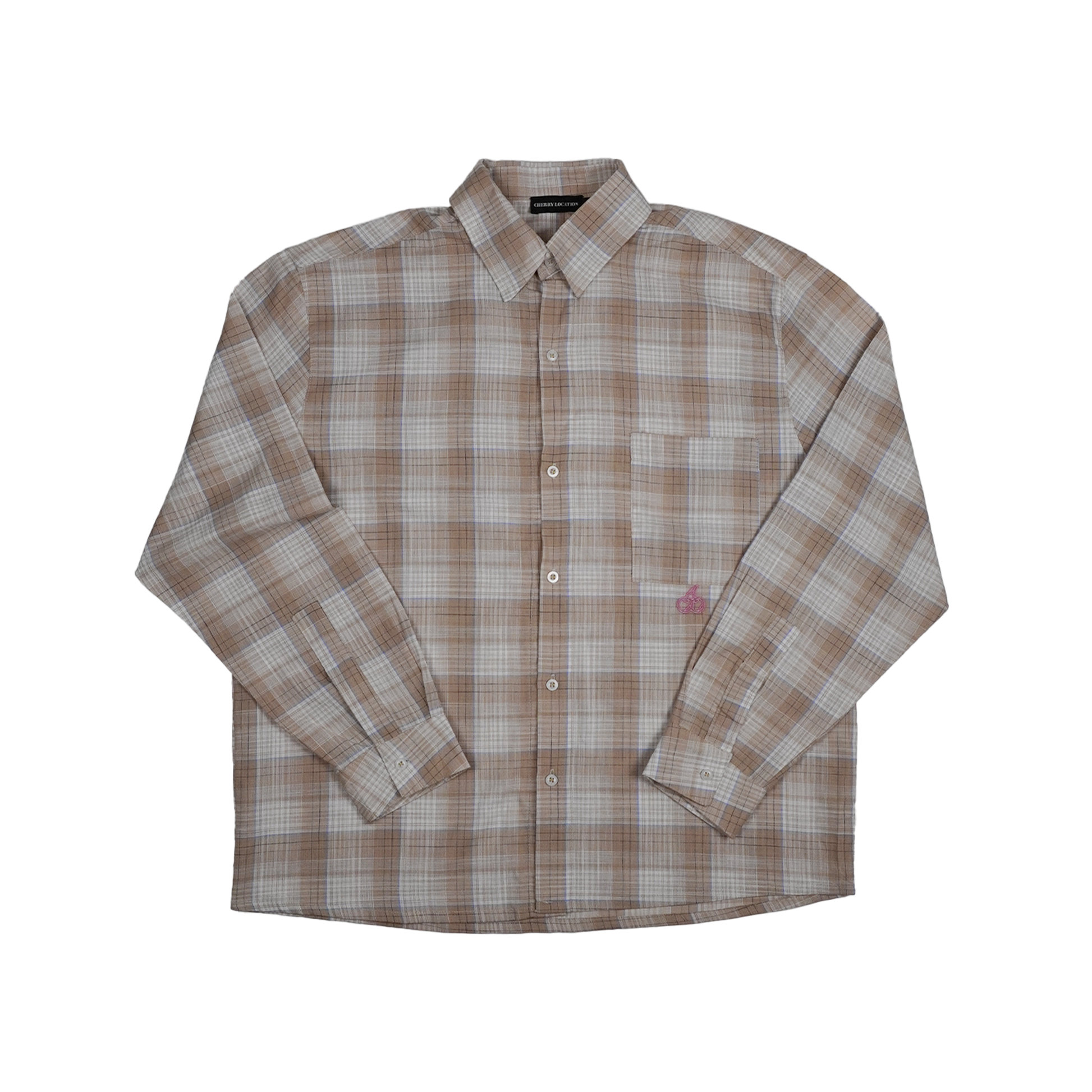 Cherry Location Flannel Shirt Brown